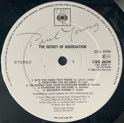 Paul Young. The Secret Of Association VG VG