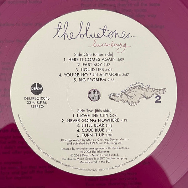 The Bluetones. Luxembourg ( Ltd Purple Vinyl )