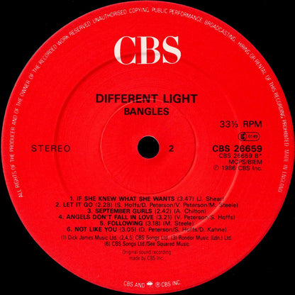 The Bangles. Different Light VG+VG