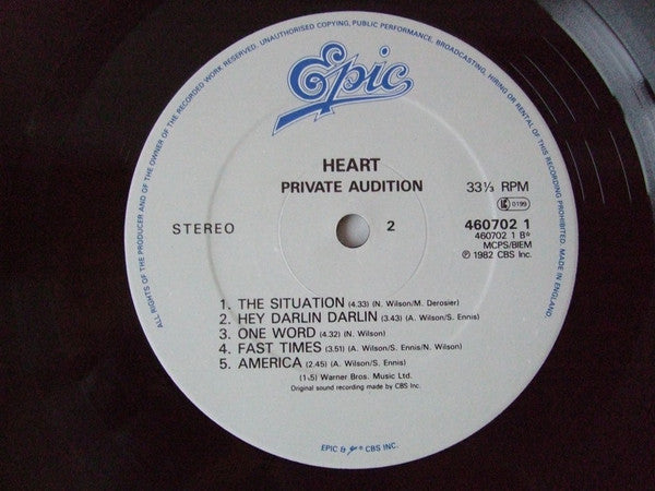 Heart. Private Audition VG+VG