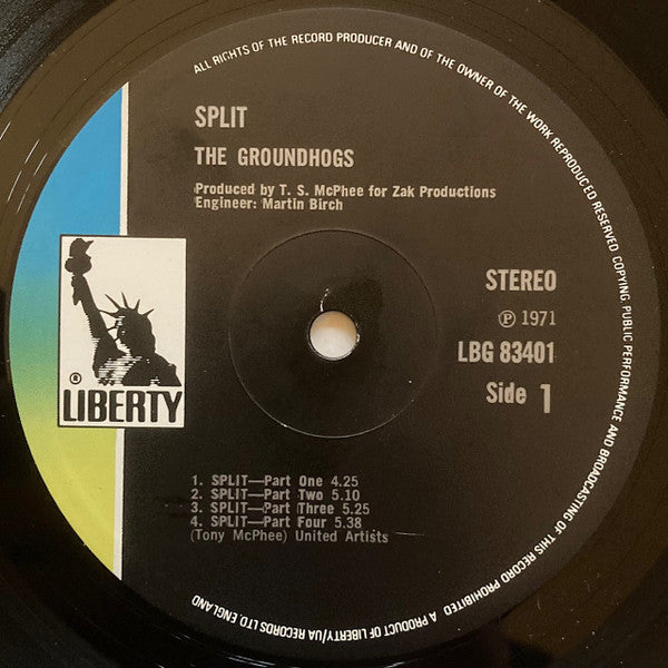 The Groundhogs. Split ( Laminated Gatefold ) VG+VG