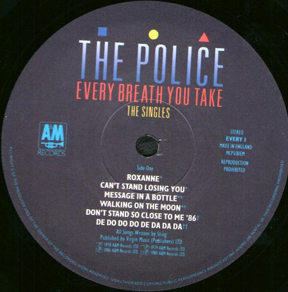 The Police. Every Breath You Take ( The Singles ) PRS Pressing VG+VG