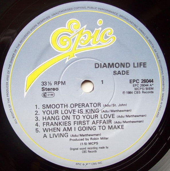 Sade. Diamond Life ( Gatefold ) VG+VG