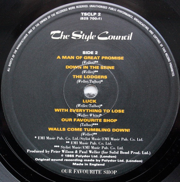 The Style Council. Our Favourite Shop ( + Poster ) VG+VG - Ad-Astra Records
