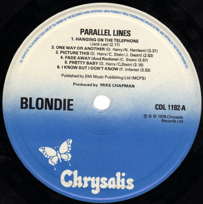 Blondie. Parallel Lines ( UK Ist Edition ) VG G+