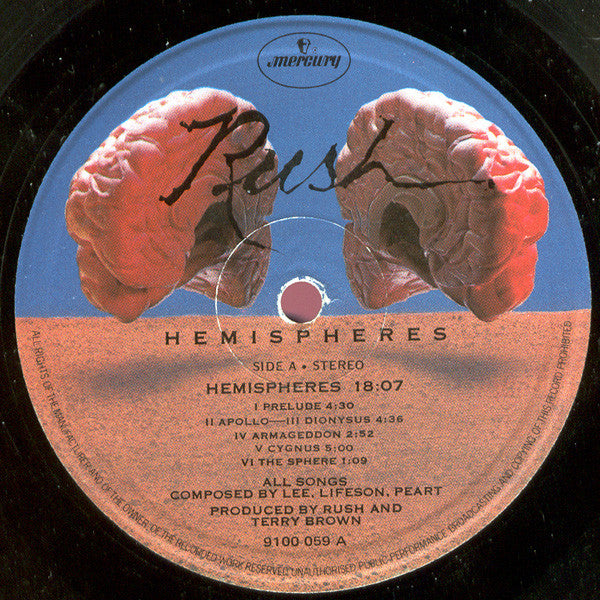 Rush. Hemispheres ( Gatefold ) VG+VG