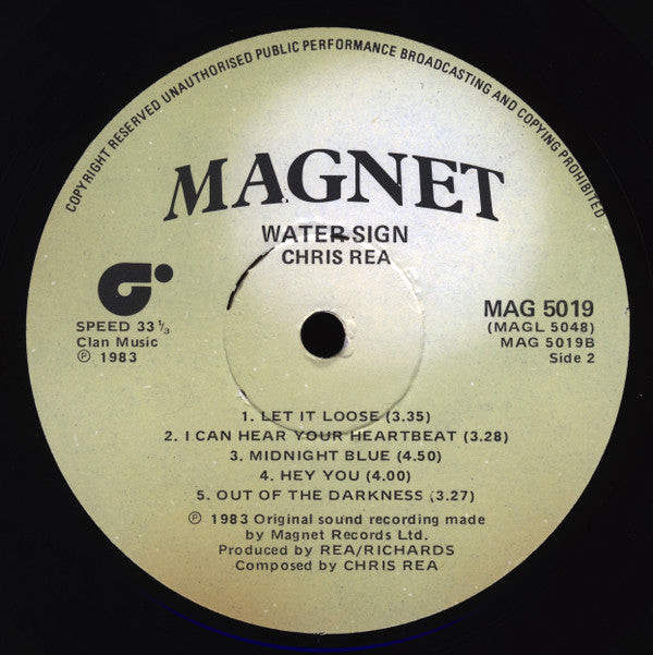 Chris Rea. Water Sign VG+VG
