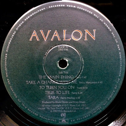 Roxy Music. Avalon VG VG - Ad-Astra Records