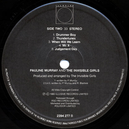 Pauline Murray And The Invisible Girls.  Pauline Murray And The Invisible Girls VG+VG