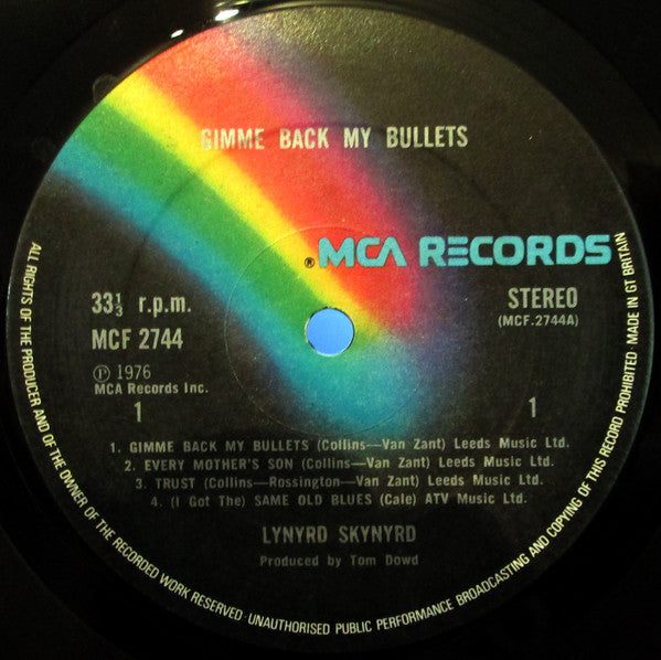 Lynyrd Skynyrd. Gimme Back My Bullets VG+G+