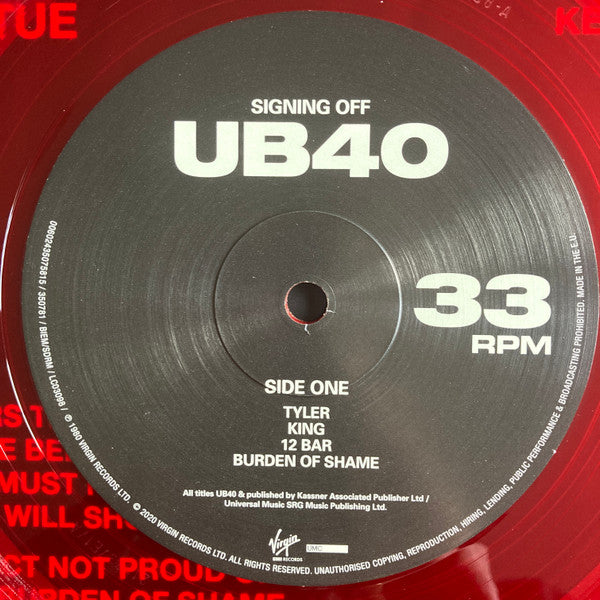 UB40.  Signing Off (  Limited Edition, Reissue, Remastered, Stereo, Red Translucent )