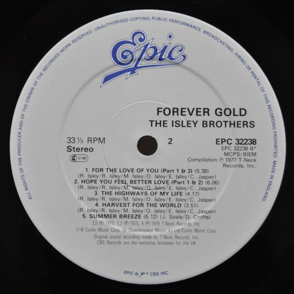 The Isley Brothers. Forever Gold  VG+VG - Ad-Astra Records