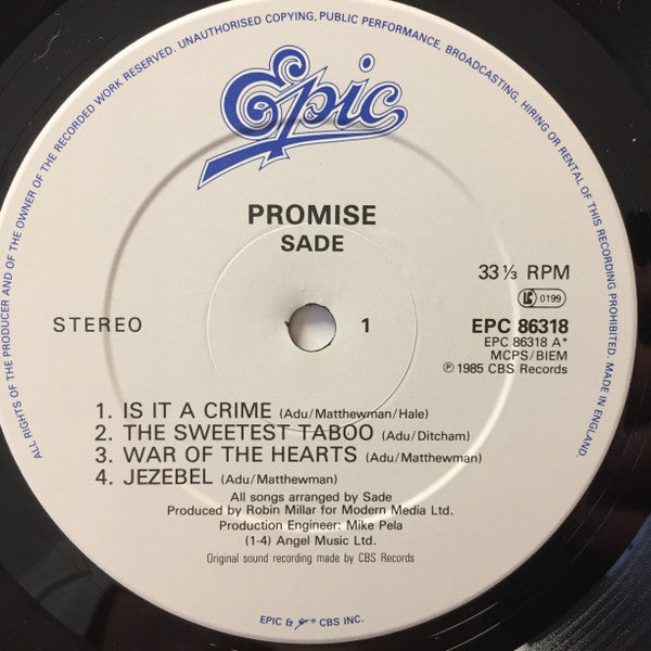 Sade. Promise VG+VG