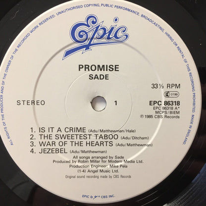 Sade. Promise VG+VG