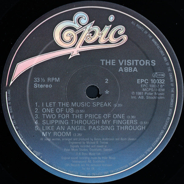 ABBA. The Visitors VG+ VG