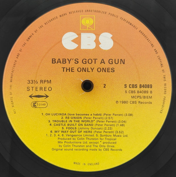The Only Ones. Baby's Got A Gun VG+VG