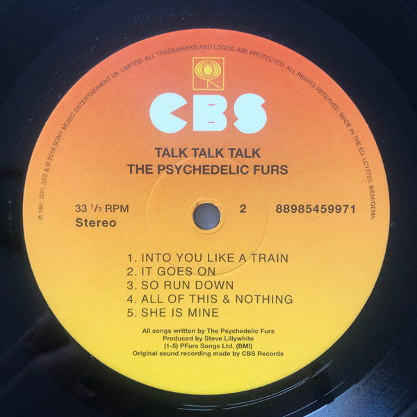 The Psychedelic Furs. Talk . Talk . Talk ( Re Issue 180 g ) - Ad-Astra Records