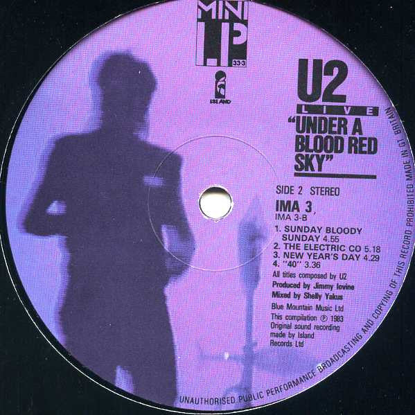 U2. Live " Under A Blood Red Sky " VG+VG