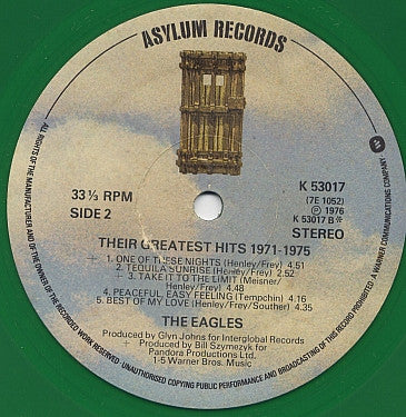 Eagles. Their Greatest Hits (1971-1975) Green Vinyl VG+VG