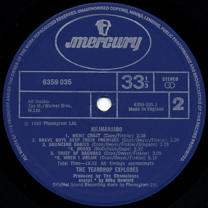 The Teardrop Explodes. Kilimanjaro ( Re Press ) VG+VG