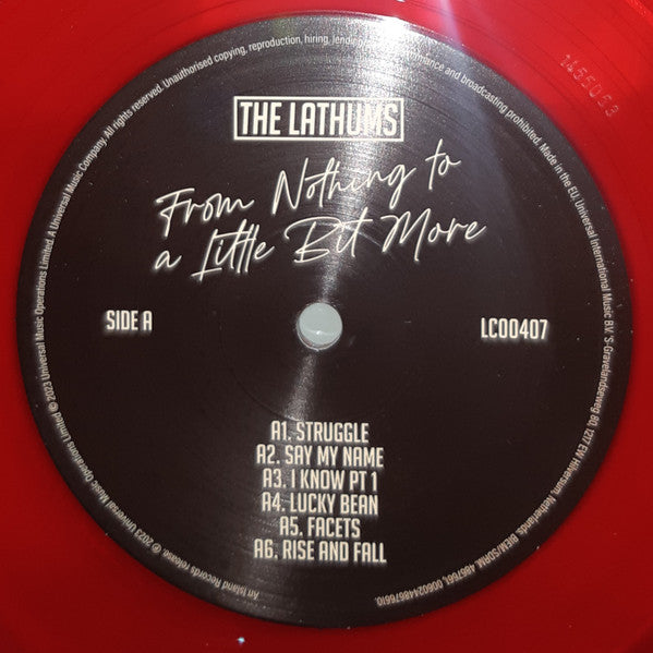 The Lathums. From Nothing To A Little Bit More (  Limited Edition, Red Transparent ) VG+ VG