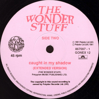 The Wonder Stuff. Caught In My Shadow 12"45rpm VG+VG+