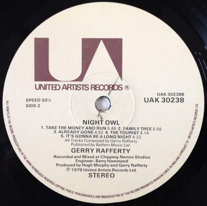 Gerry Rafferty. Night Owl VG+VG