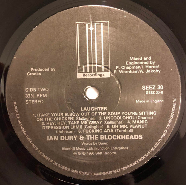 Ian Dury & The Blockheads. Laughter VG+VG