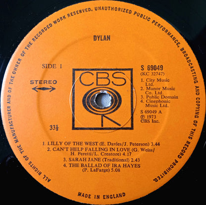 Bob Dylan. Dylan ( Ex German Library ) VG+ G+