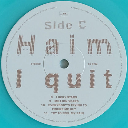 Haim. I Quit (  2 × Vinyl, LP, 45 RPM, Album, Limited Edition, Stereo, Light Blue Translucent )
