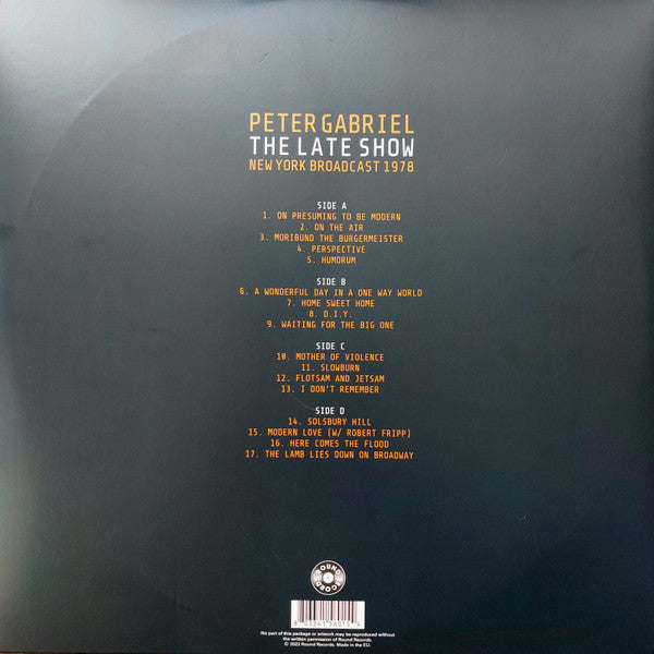 Peter Gabriel. The Late Show (New York Broadcast 1978) Double Album