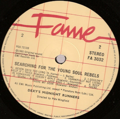 Dexys Midnight Runners. Searching For The Young Soul Rebels ( Re Issue ) VG+VG