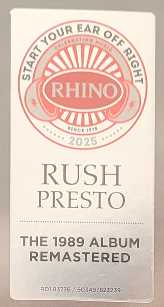 Rush. Presto ( Syeor Reissue, Remastered, Stereo, 180g )