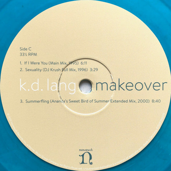 K.D Lang. Makeover ( Double Transparent Turquoise ) VG+VG+
