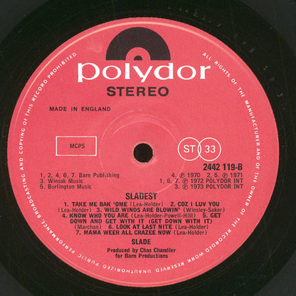 Slade. Sladest ( Gatefold Booklet ) VG+VG