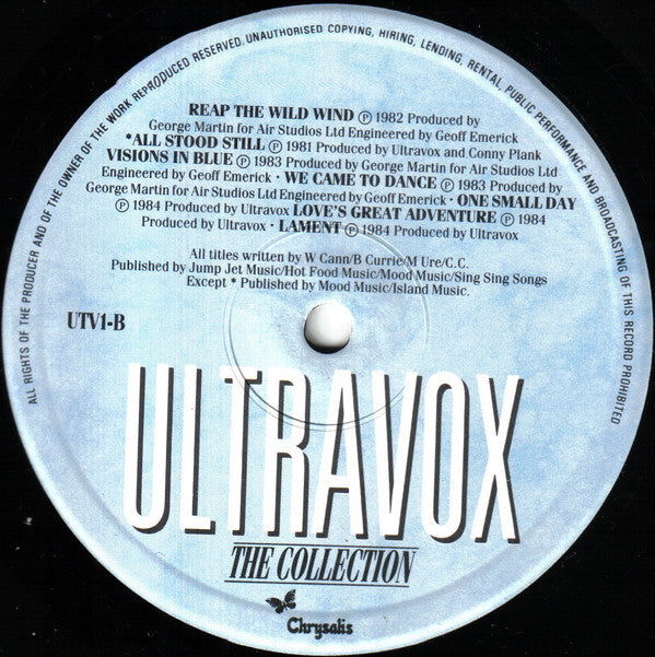 Ultravox. The Collection VG+ G+ - Ad-Astra Records