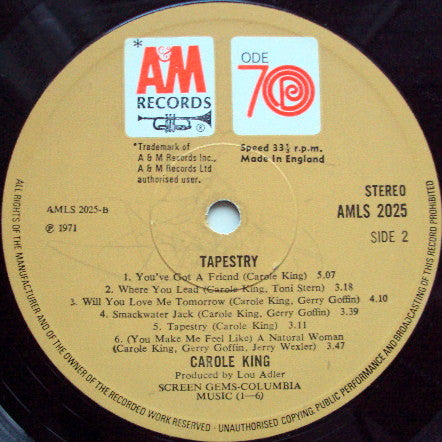 Carole King. Tapestry ( Translucent Purple / Red ) VG+G+
