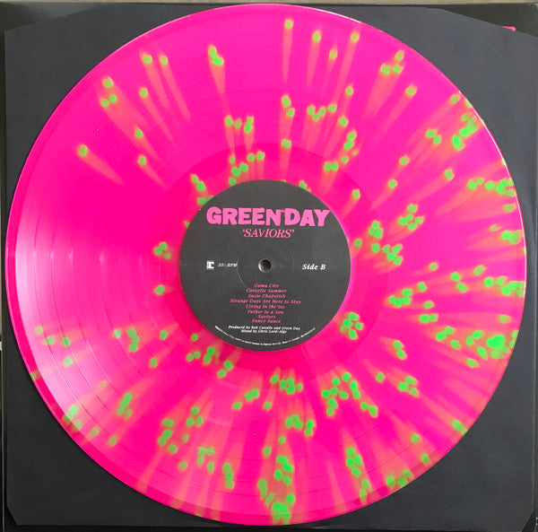 Green Day. ' Saviors ' (  Limited Edition, Neon Pink with Neon Green Splatter )