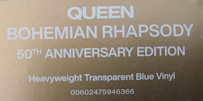 Queen. Bohemian Rhapsody 50th anniversary edition. Transparent blue heavyweight vinyl.