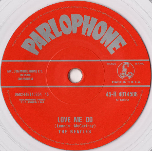 The Beatles. Now & Then / Love Me Do (  7", 45 RPM, Single, Stereo, Clear Vinyl )