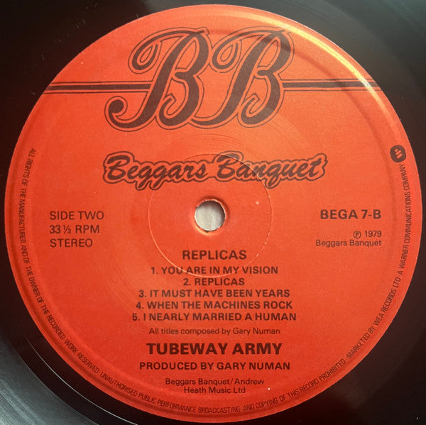 Tubeway Army. Replicas VG+VG