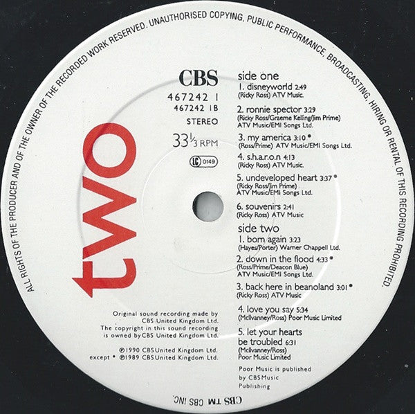 Deacon Blue. Ooh Las Vegas ( Compilation Double ) VG+VG