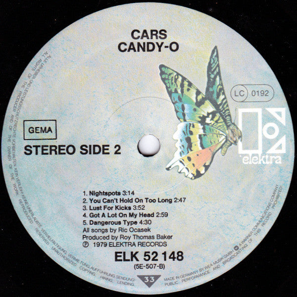 The Cars. Candy-O ( German Library ) VG+G+