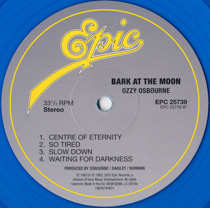 Ozzy Osbourne. Bark At The Moon (  Record Store Day 2023 , Reissue, Blue Cobalt Translucent )