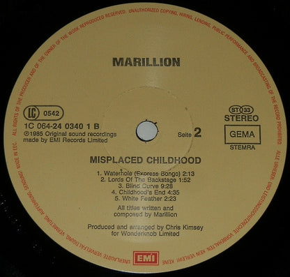 Marillion. Misplaced Childhood ( Gatefold ) VG+VG