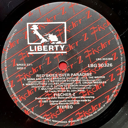 Fischer-Z . Red Skies Over Paradise VG+VG