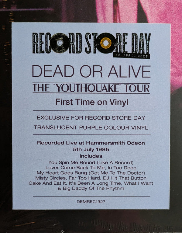Dead Or Alive. The "Youthquake" Tour (  2 × Vinyl, LP, Album, Record Store Day, Purple ( Translucent] )