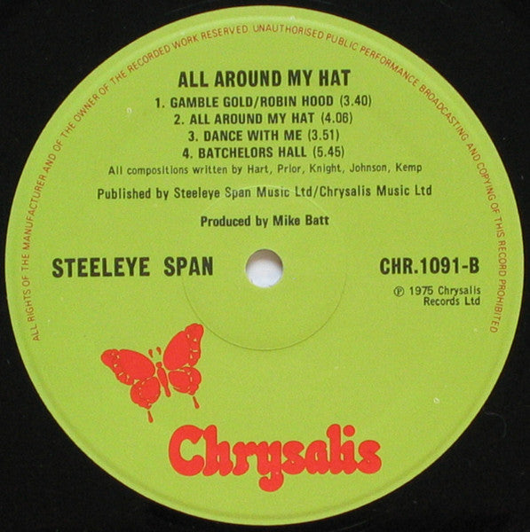 Steeleye Span  - All Around My Hat VG+VG - Ad-Astra Records