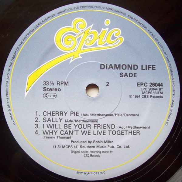 Sade. Diamond Life ( Gatefold ) VG+VG