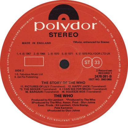 The Who. The Story Of The Who ( Booklet ,  Stereo, Mono, mixed lacquers Double Gatefold ) VG+VG